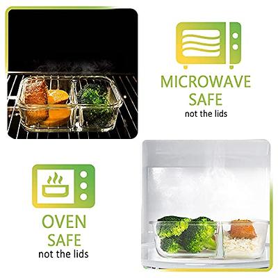 5 Pack Glass Meal Prep Containers 3 Compartment with Lids, Airtight Food 36  Oz