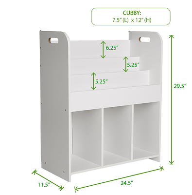 Mind Reader 2-Tier Kid's White Storage Shelf Unit