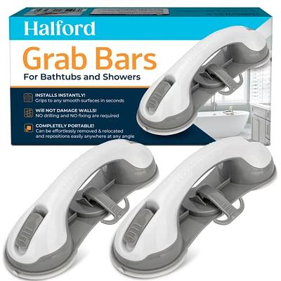 Shower Handle Grab Bars for Bathtubs and Showers Suction Grab Bar Bathroom  Bathtub Bath Handles Handicap Elderly Seniors Safety Cup Grip Non Slip (2  Pack) 