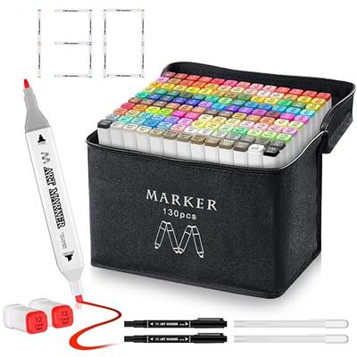 Shuttle Art 205 Colors Dual Tip Alcohol Markers, 204 Colors