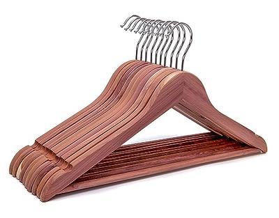 Amber Home Wooden Coat Hangers 30 Pack, Natural Wood Suit Hangers with Non  Slip Pant Bar, Clothes Hangers for Shirts, Jackets, Dress, Pant (Natural