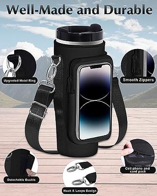 Water Bottle Carrier Bag Compatible with Stanley Quencher Tumbler 40 oz  with Handle, Stanley Cup Accessories Bottle Holder Bag with Phone Pocket