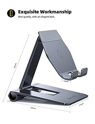  Lamicall Adjustable Cell Phone Stand for Desk - Foldable  Aluminum Desktop Phone Holder Cradle Dock, Compatible with Phone 13 12 Mini  11 Pro Xs Xs Max Xr X 8 7 6