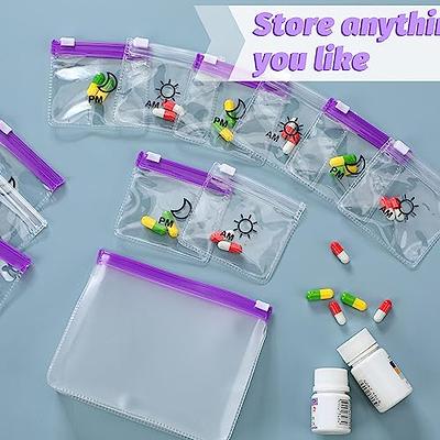 14 Pcs AM PM Pill Pouches Bags Set Zippered Pill Bags Travel