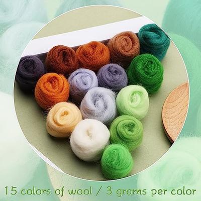 Jupean Felting Kit, Needle Felting Kit for Beginner, 60 Colors Wool Roving, Wool Felting Tool Kit with Felting Needles, Foam Mat, Needle Felting