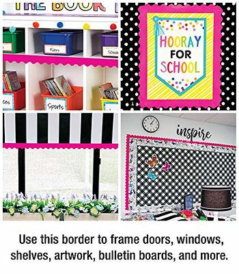 Carson Dellosa 36 Ft Scalloped Black Bulletin Board Borders, Classroom  Borders For Bulletin Board, White Board, Cork Board, Locker, And Classroom