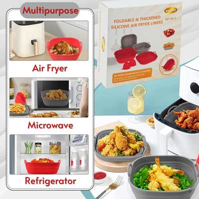 Air Fryer Silicone Pot, 8inch Thick Air Fryer Liners, Square