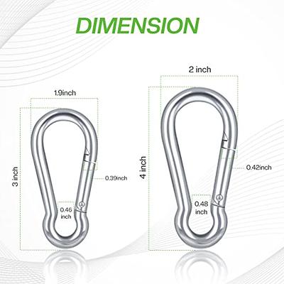 Stainless Steel 316 Spring Hook Carabiner 5/16 (8mm) Marine Grade Safety  Clip