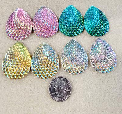 Pair Of Beautiful Acrylic Cabochons/Beads/Gems/Beading Supplies