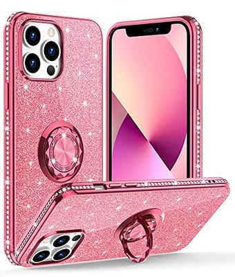 OCYCLONE iPhone 11 Pro Max Case, Cute Glitter Sparkle Bling Diamond Rhinestone Bumper with Ring Kickstand Women Girls Soft Pink Protective Phone Case