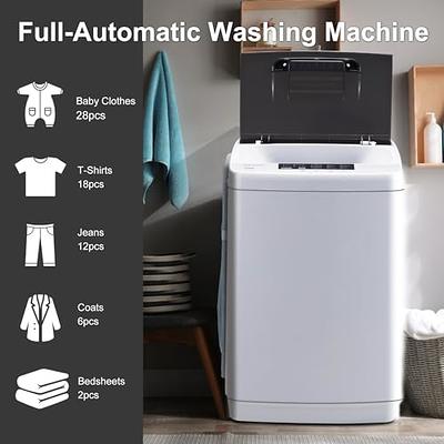 COMFEE' 1.6 Cu.ft Portable Washing Machine, 11lbs Capacity Fully Automatic  Compact Washer with Wheels, 6 Wash Programs Laundry Washer with Drain Pump,  Ideal for Apartments, RV, Camping, Ivory White 