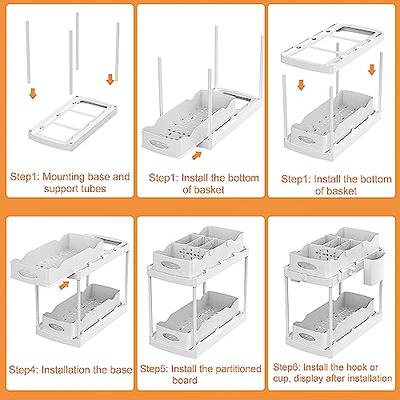 Warmodern 2 Pack Double Sliding Bathroom Cabinet Organizer 