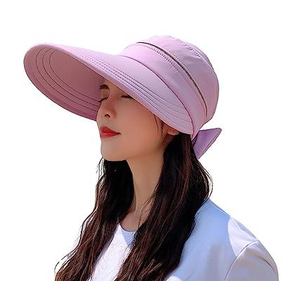 Womens Sun Hats 2 in 1 Zip-Off UV Protection Wide Brim Sun Visors Ponytail  Beach Hat Foldable Tennis Golf Hats (Purple) - Yahoo Shopping