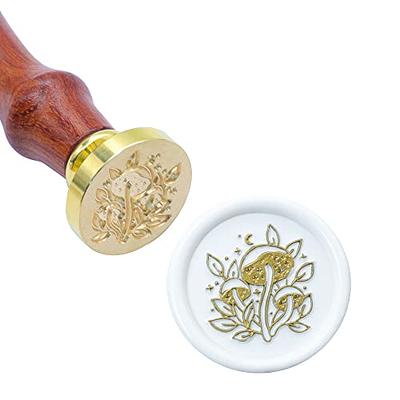 Wax Seal Stamp Kit, Include Wax Stamp Brass Heads with Wooden Hilt, for  Holiday, Postcards, Invitations 