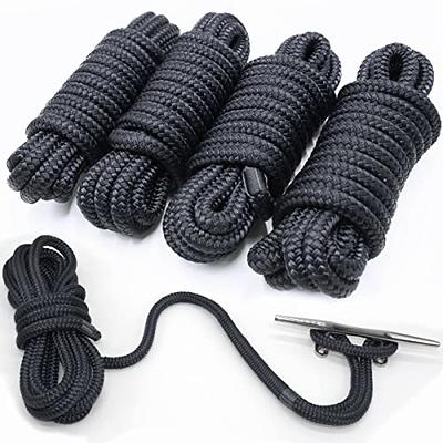 INNOCEDEAR 4 Pack 1/2” X 15' Dock LinesMarine-Grade Double-Braided Nylon Dock  Line with 12” Eyelet.Hi-Performance Boat Rope Mooring Rope Black Dock Line  - Yahoo Shopping