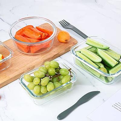 Glass Food Storage Containers with Lids, 24-Piece Glass Meal Prep