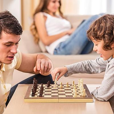 ASNEY Upgraded Magnetic Chess Set, 15 Tournament Staunton Wooden Chess  Board Game Set with Crafted Chesspiece & Storage Slots for Kids Adult