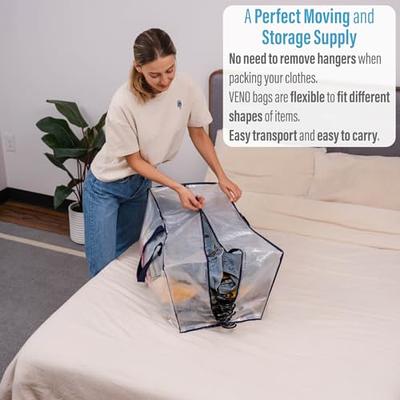 7-Pack Heavy Duty Extra Large Moving Bags W/Reinforced Handles & Zippers,  Storage Totes For Space Saving, Alternative to Moving Box, Packing & Moving