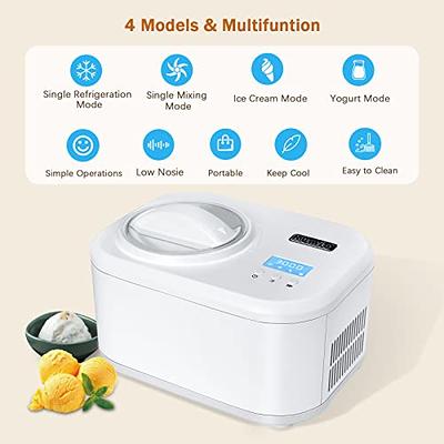 KUMIO 1.2-Quart Automatic Ice Cream Maker with Compressor, No Pre-freezing,  4 Modes Frozen Yogurt Machine with LCD Display & Timer, Electric Sorbet  Maker Gelato Maker, Keep Cool Function - Yahoo Shopping