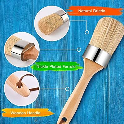 3 Pieces Chalk and Wax Paint Brushes Bristle Stencil Brushes 