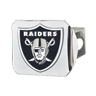 Las Vegas Raiders NFL Black Hitch Cover with Chrome Team Logo by FANMATS -  Unique 3-D Team Logo Molded Metal Design – Easy Installation on Truck, SUV