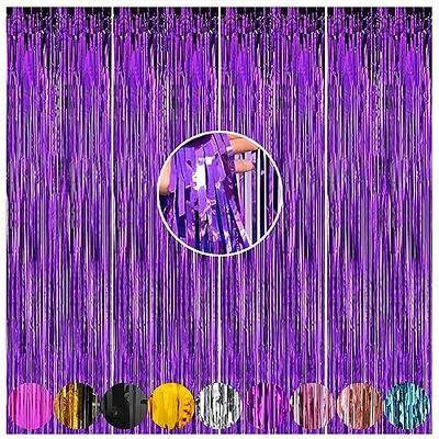 Voircoloria 4 Pack Red Foil Fringe Backdrop Curtains, Tinsel Streamers  Birthday Party Decorations, Fringe Backdrop for Graduation, Baby Shower,  Gender