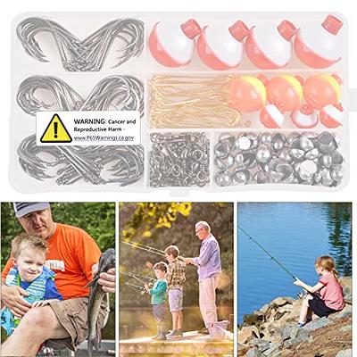 Fishing Hooks Bobbers Tackle Kit, 200pcs Basic Fishing Tackle Box