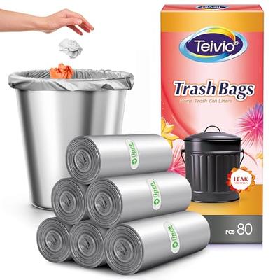 1.5 Gallon 100 Counts Strong Trash Bags Garbage Bags by Teivio, Bathroom  Trash Can Bin Liners, Small Plastic Bags for home office kitchen, Clear