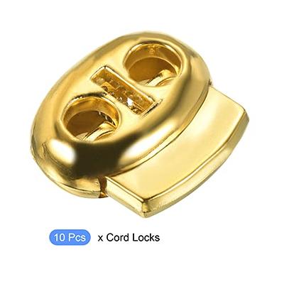 METALLIXITY Plastic Cord Lock (0.2)10pcs, Double Hole Spring Toggle  Stopper Cord Stops Lanyard Clips Cord Adjuster for Drawstring Shoelaces  Clothing Backpack, Gold Tone - Yahoo Shopping