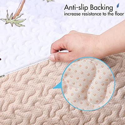 Washable Infant Play Mat, Baby Play Mat Crawling Mats, 43x43” Portable Anti Slip Toddler Playpen Mat, Foldable Kids Tent Padded Floor Mat Grey