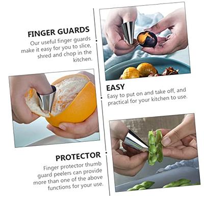 Finger Guards for Cutting Guards, 4 Pieces of Stainless Steel Finger Guards,  Knife Guards for Cutting, Dicing and Slicing, Kitchen Tool Thumb Guards for  Chopping 