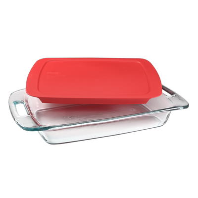 Pyrex Easy Grab 2-Qt Glass Casserole Dish with Lid, Tempered Glass Baking  Dish with Large Handles, Dishwashwer, Microwave, Freezer and Pre-Heated  Oven