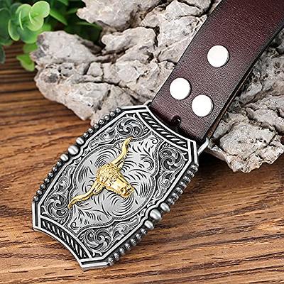 HUABOLA Calyn Long Horn Bull Western Belt Buckle