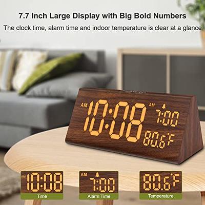 DreamSky Compact Digital Alarm Clock with USB Charging Port, 0-100%  Brightness Dimmer, Large Bold Number Display, Adjustable Alarm Volume,  12/24Hr