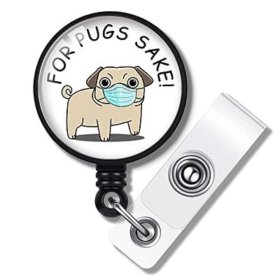 Glitter Pug Badge Reel, Medical Badge Reel, Nurse Badge Reel, Pug