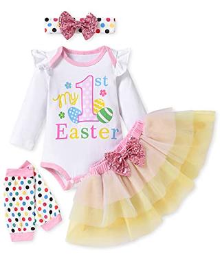  YOUNGER TREE Toddler Baby Girl Easter Outfits Ruffle
