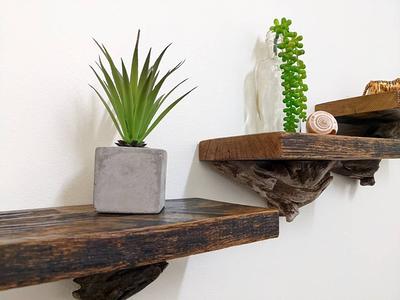 Reclaimed Barn Wood Accent Shelves | Full Accent Brackets | Set of 2