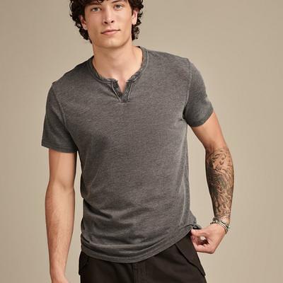 Lucky Brand Venice Burnout Notch Neck Tee in Yellow for Men