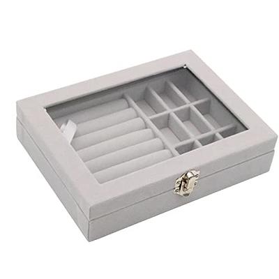 Acrylic Velvet Jewelry Storage Box, Stackable Display Storage