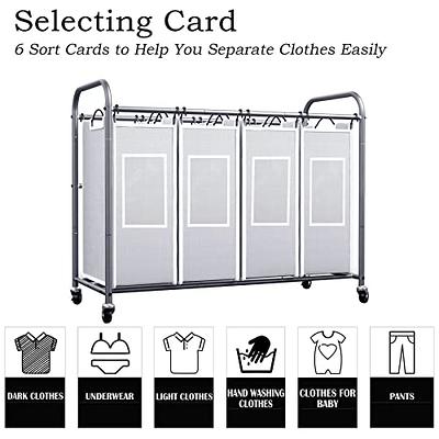  STORAGEIDEAS Laundry Sorter 4 Section, 4-Bag Heavy Duty Rolling Laundry  Hamper Cart, Laundry Basket Organizer With Wheels and Removable Bags,  Laundry Room Organization For Dirty Clothes Storage, BEIGE : Home 