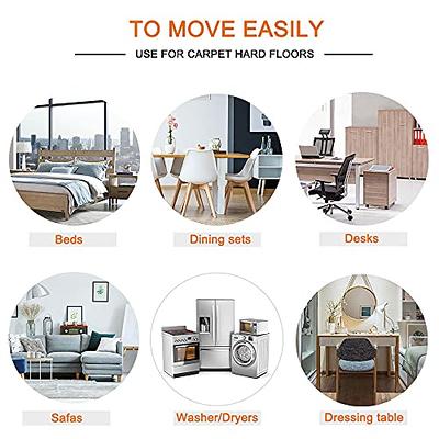 Furniture Sliders for Carpet & Hard Floor,WANLILAI 16 PCS 2.5 Inch  Self-Stick Furniture Sliders Movers Carpet Coasters for Carpet Chair Table  Desk Reusable Round Glides Glider Pads (for Carpet) 