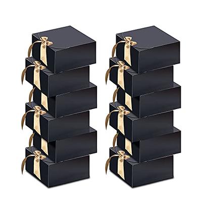 Black Gift Boxes with Lids 9X6X4 Inches 10 Pack Groomsmen Proposal Boxes  NEW