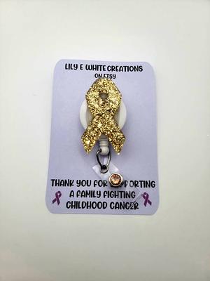 Gold Glitter Awareness Ribbon Retractable Badge Reel Childhood Cancer Rn Id  Holder Glitter Nurse Key Card Medical Gift Interchangeable - Yahoo Shopping