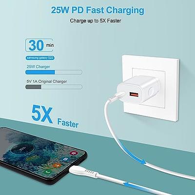 for Samsung Galaxy S20 FE 5G S21 S23 Ultra Plus A53 Phone Fast Charger, for  Samsung USB-C Super Fast Charging Power Adapter-25W PD Charger Block, for