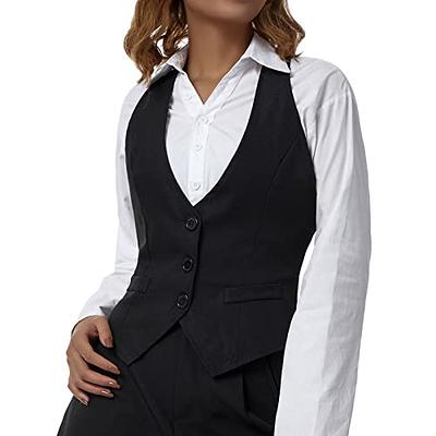 XBTCLXEBCO Women's Dressy Waistcoat Racerback Button Vest Jacket
