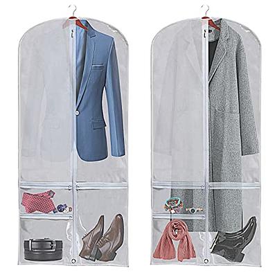 Misslo Hanging Garment Bag for Travel Closet Storage, 50 inch Moving Bag Clothes Carrier for Suit, Dress, Jacket, Shirt, Coat, Clothing Cover, Gray