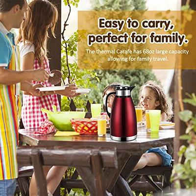 68 Oz Thermal Coffee Carafe,2 Liter Stainless Steel Thermos Carafe,Double  Wall Insulated Coffee Server,Fully Sealed Coffee Thermos Dispenser Keep Hot  12 Hours,Vacuum Thermal Pot for Coffee,Tea (Red) - Yahoo Shopping