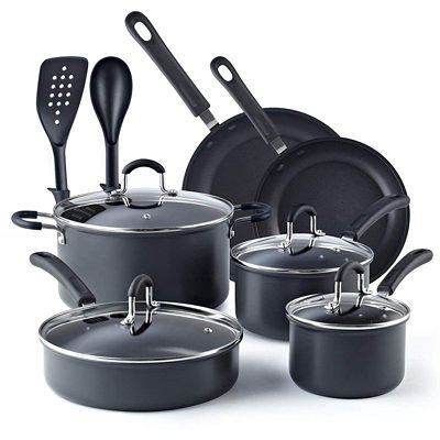 Kitchen Academy Premium Cookware - 15 Piece Interior Granite Pot Pan Set  with Triple Coated Nonstick Aluminum Composition for Even Heating, Oven,  Stovetop, induction & Dishwasher Safe - Yahoo Shopping