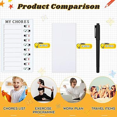 Chore Chart Memo Checklist Board, Portable Daily to Do List & My Chores  Chart Planning Boards, Detachable Plastic Checklist Task Board Slider for