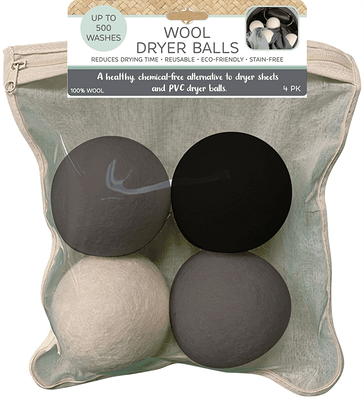 Laura Ashley 4 Pack Wool Dryer Balls and Lavender Essential Oil Kit